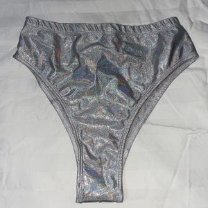 Silver sparkly high waisted brazilian bottoms